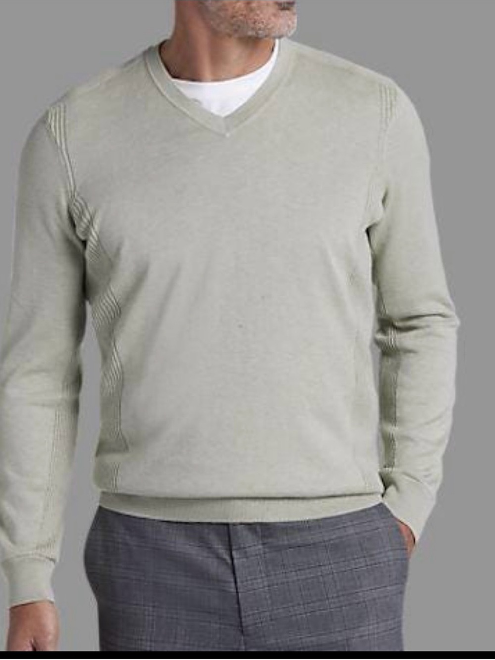 AWARENESS Kenneth Cole Slim Fit Men's V-Neck Sweater in Sage Green